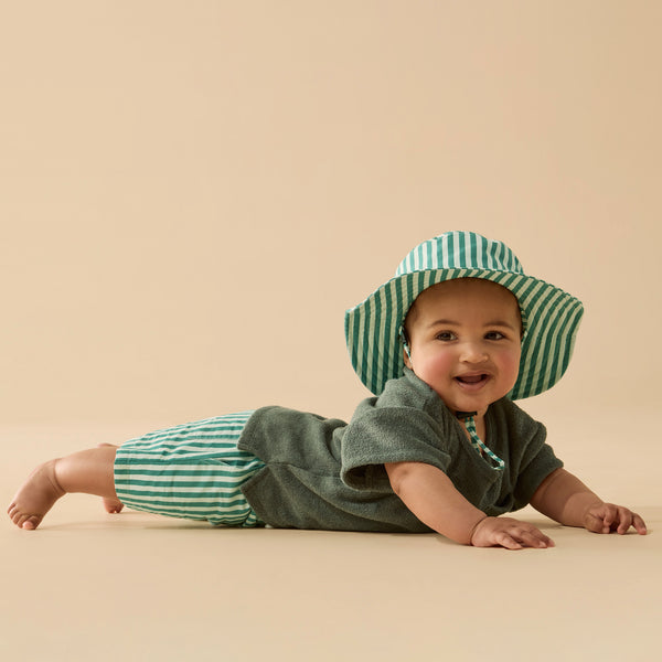 Wilson & Frenchy - Green Bean Stripe Swim Board Short