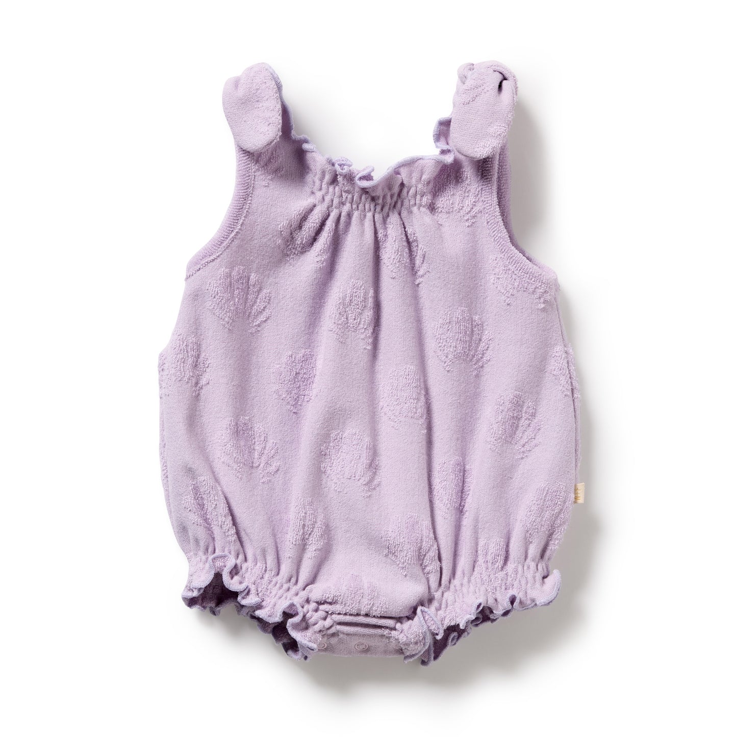 Wilson & Frenchy - Lavender Shells Organic Terry Tie Playsuit