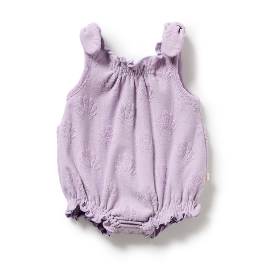 Wilson & Frenchy - Lavender Shells Organic Terry Tie Playsuit