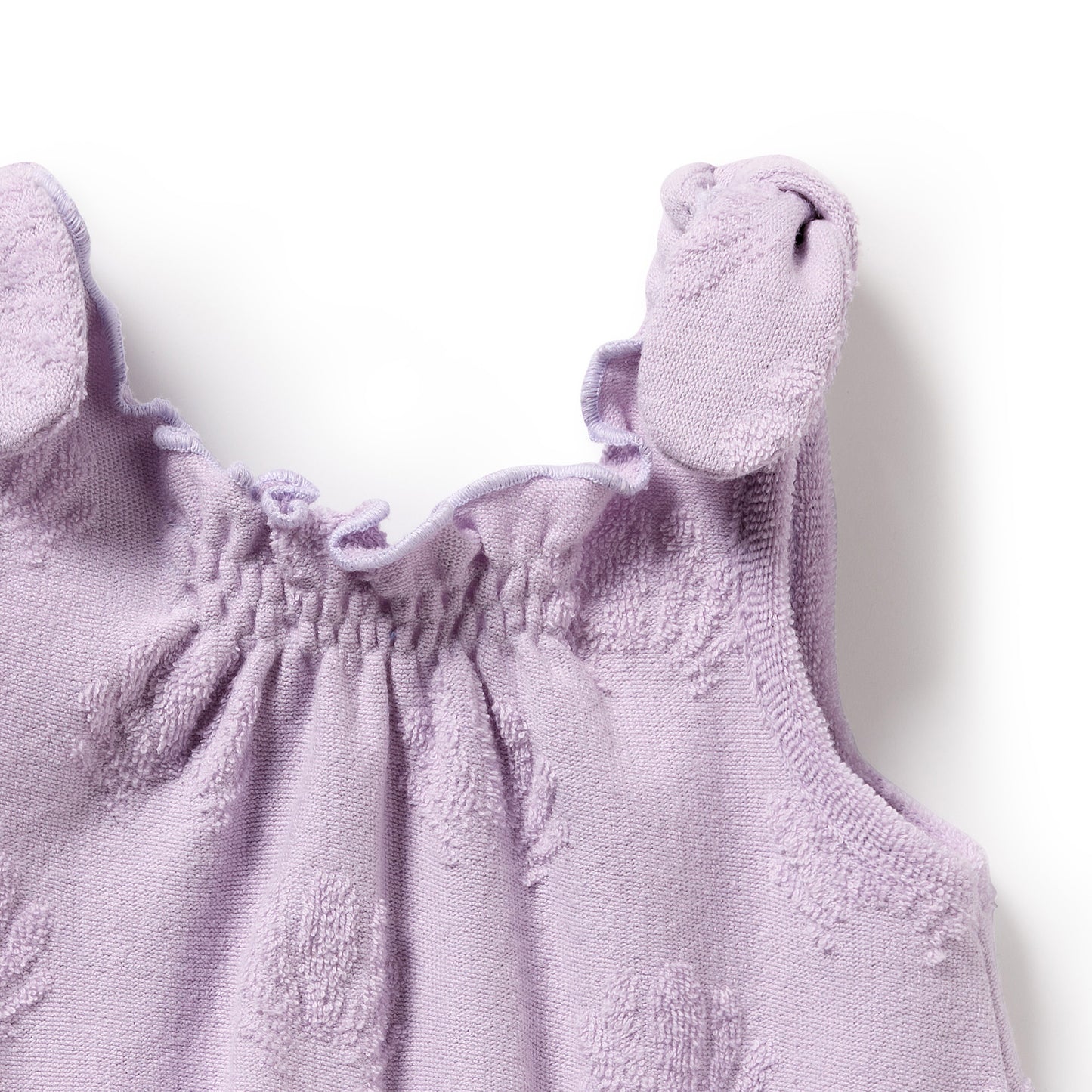 Wilson & Frenchy - Lavender Shells Organic Terry Tie Playsuit