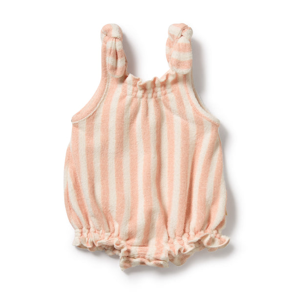 Wilson & Frenchy - Strawberry Wave Organic Terry Tie Playsuit