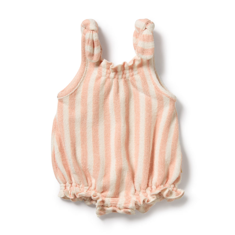Wilson & Frenchy - Strawberry Wave Organic Terry Tie Playsuit