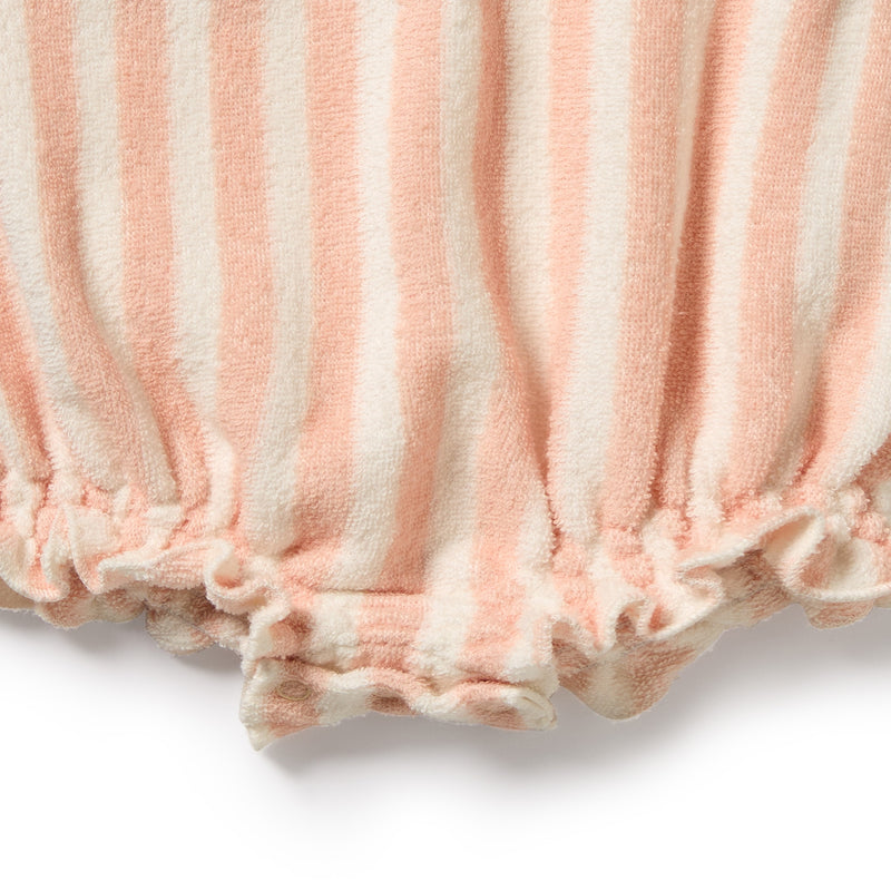 Wilson & Frenchy - Strawberry Wave Organic Terry Tie Playsuit