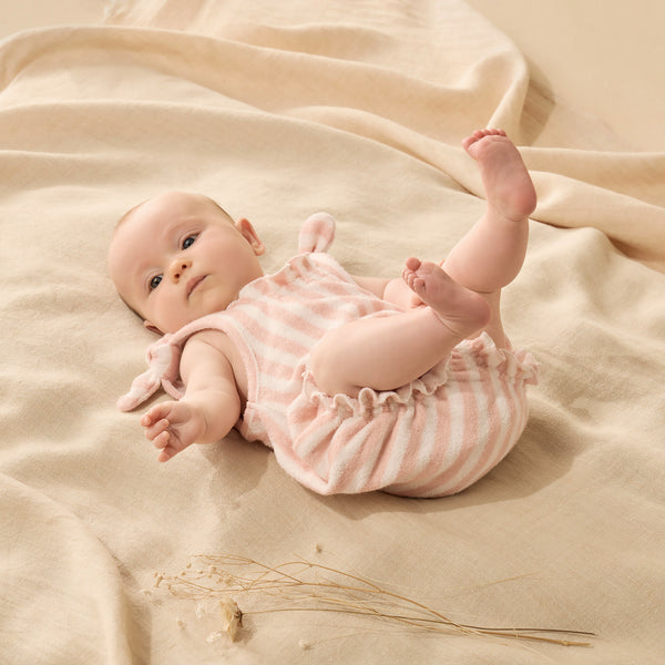 Wilson & Frenchy - Strawberry Wave Organic Terry Tie Playsuit