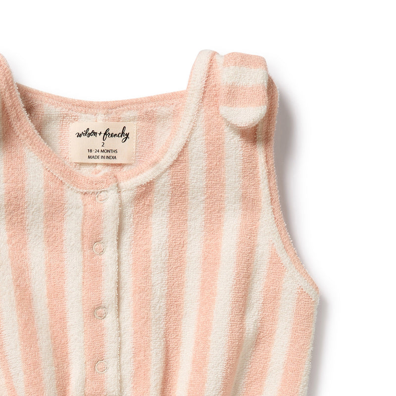 Wilson & Frenchy - Strawberry Wave Organic Terry Playsuit