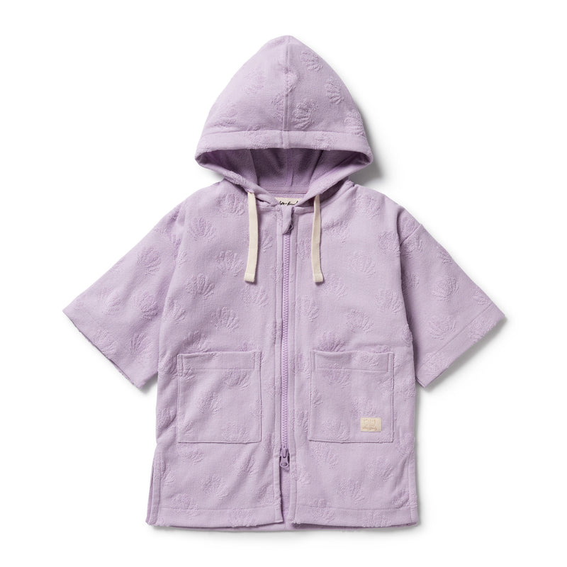 Wilson & Frenchy - Lavender Shells Organic Terry Hooded Towel