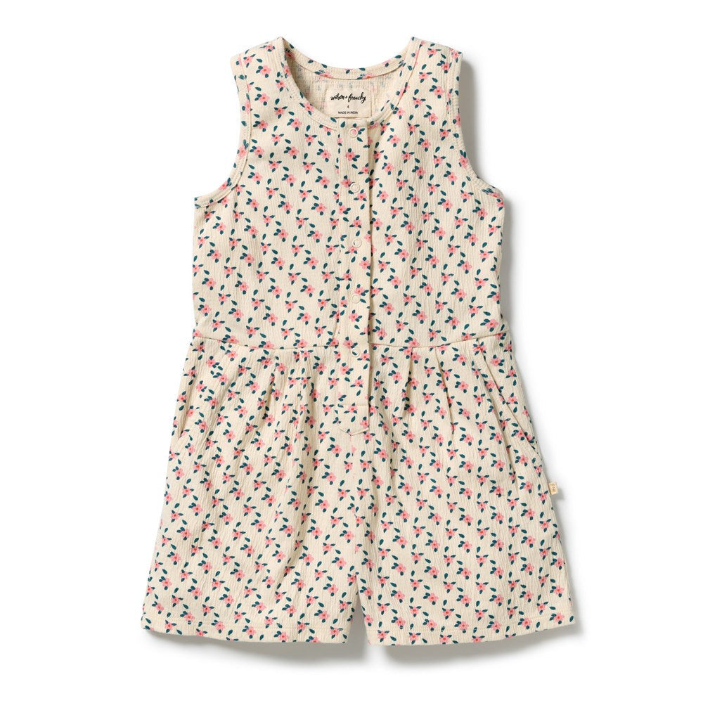 Wilson & Frenchy Little Blossom Organic Crinkle Playsuit