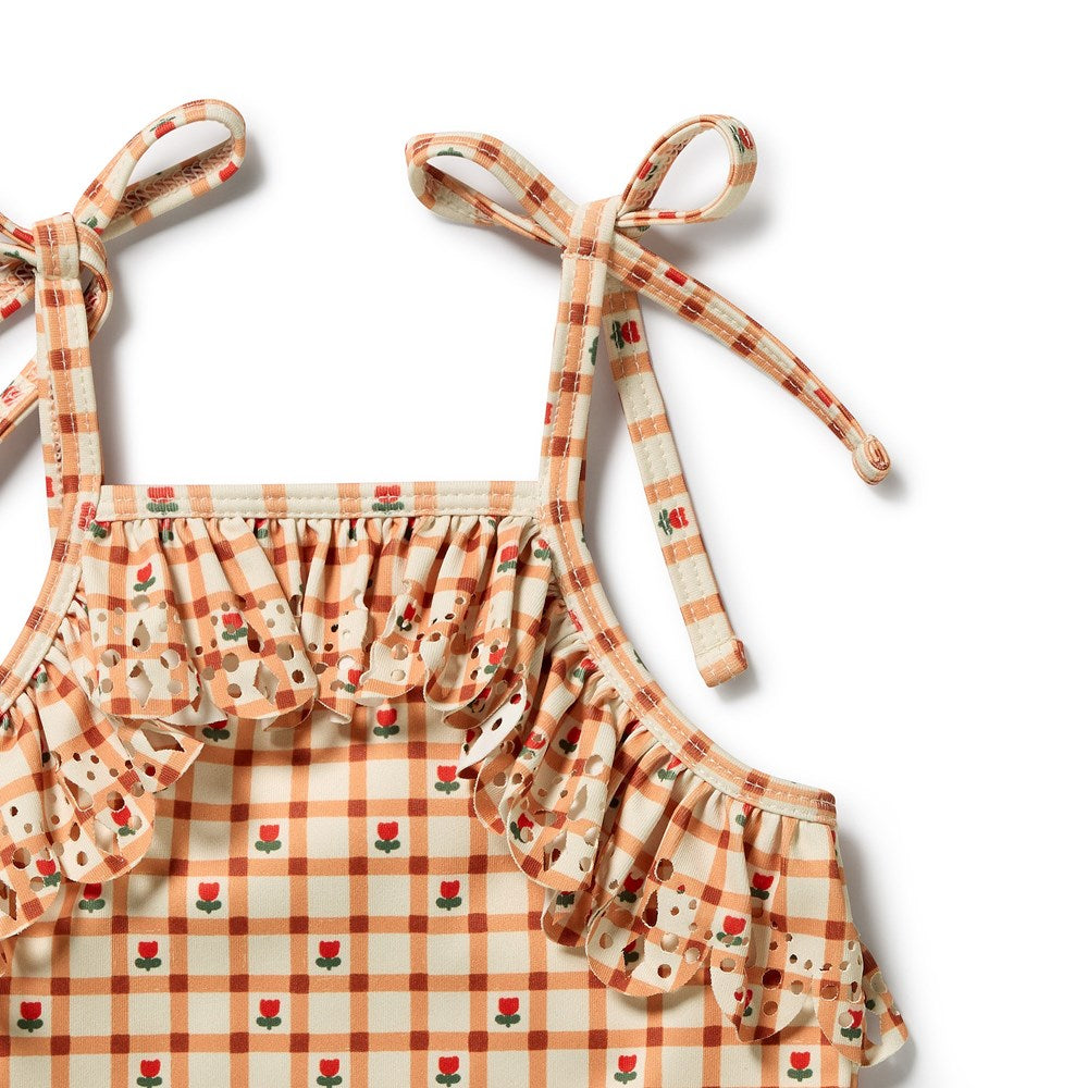 Wilson & Frenchy Checkerberry Cutwork Swimsuit