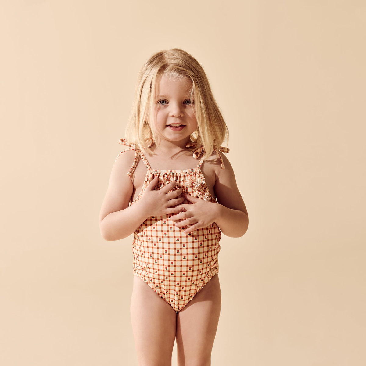 Wilson & Frenchy Checkerberry Cutwork Swimsuit