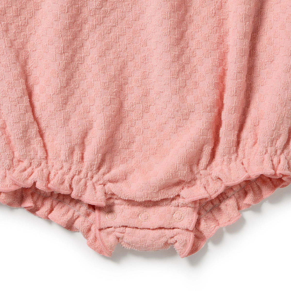 Wilson & Frenchy Petal Pink Check Organic Terry Tie Playsuit