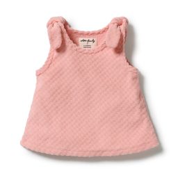 Wilson & Frenchy Petal Pink Check Organic Terry Swing Singlet