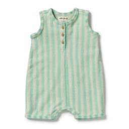 Wilson & Frenchy Seafoam Stripe Organic Terry Growsuit