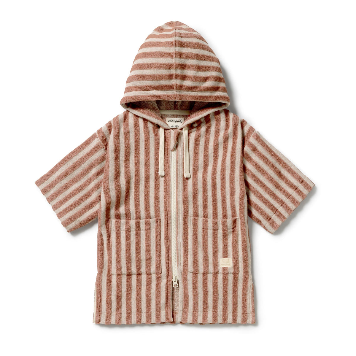 Wilson & Frenchy Cherry Cola Stripe Organic Terry Hooded Towel
