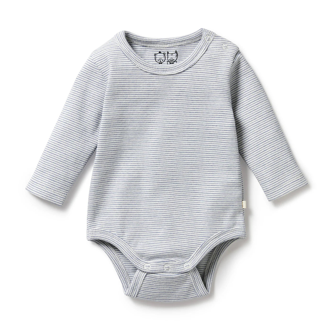 Wilson & Frenchy - Raindrop Blue Organic Rib Bodysuit