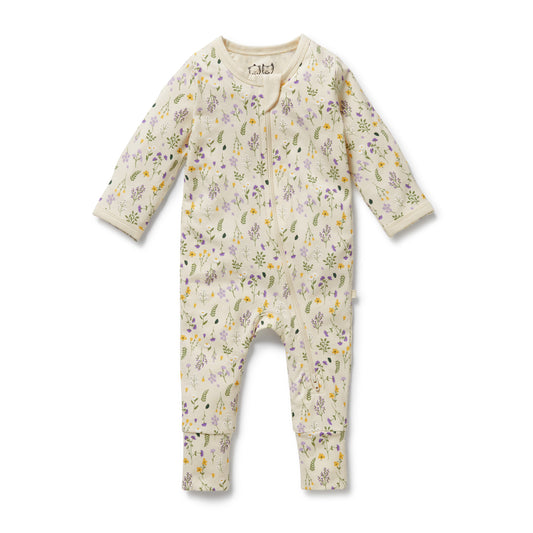 Wilson & Frenchy - Bella Floral Organic Zipsuit with Feet