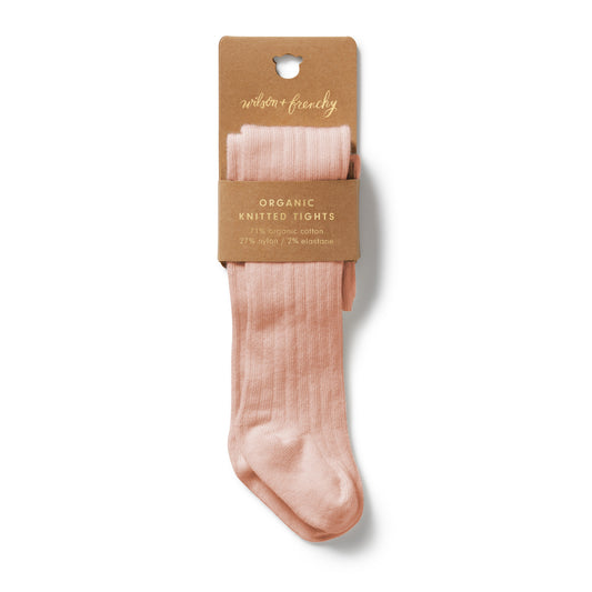 Wilson & Frenchy - Pink Organic Ribbed Tights