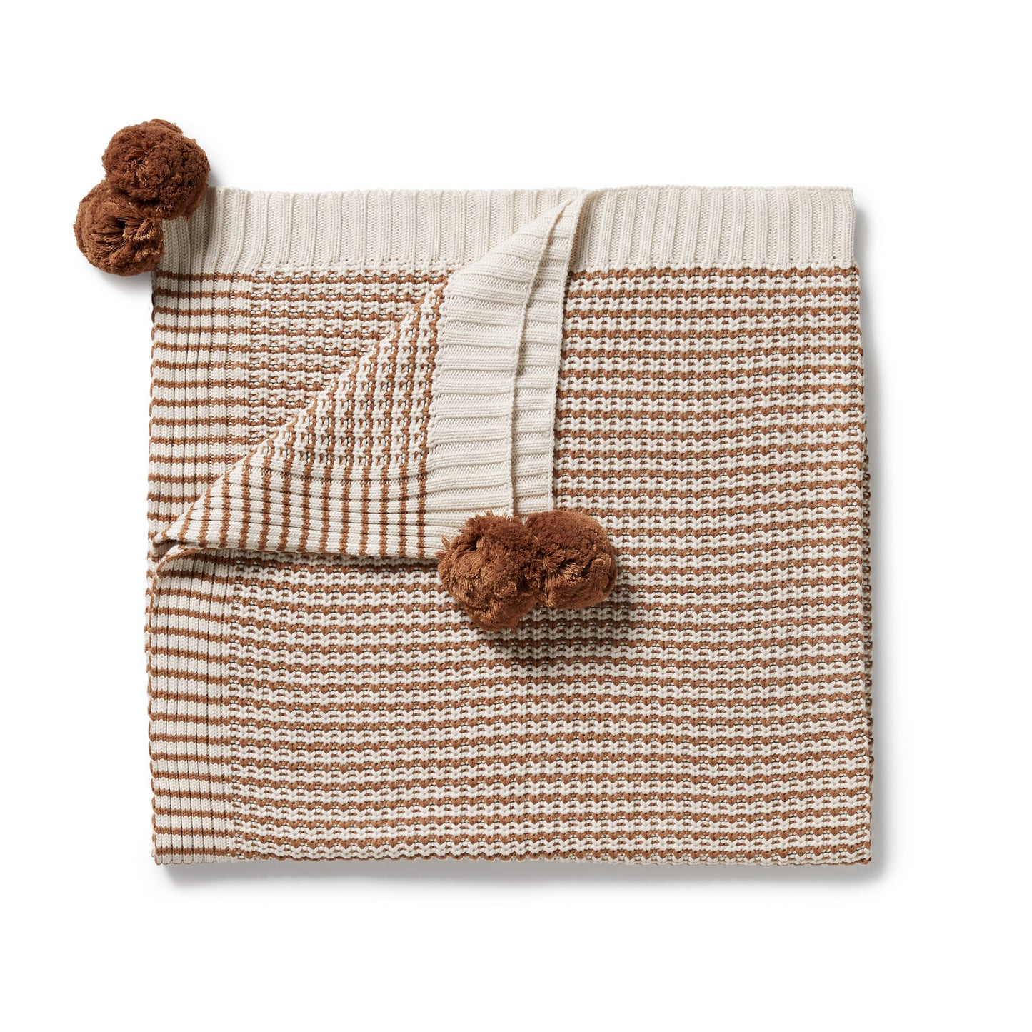 Wilson & Frenchy - Cinnamon Stripe Organic Knitted Blanket