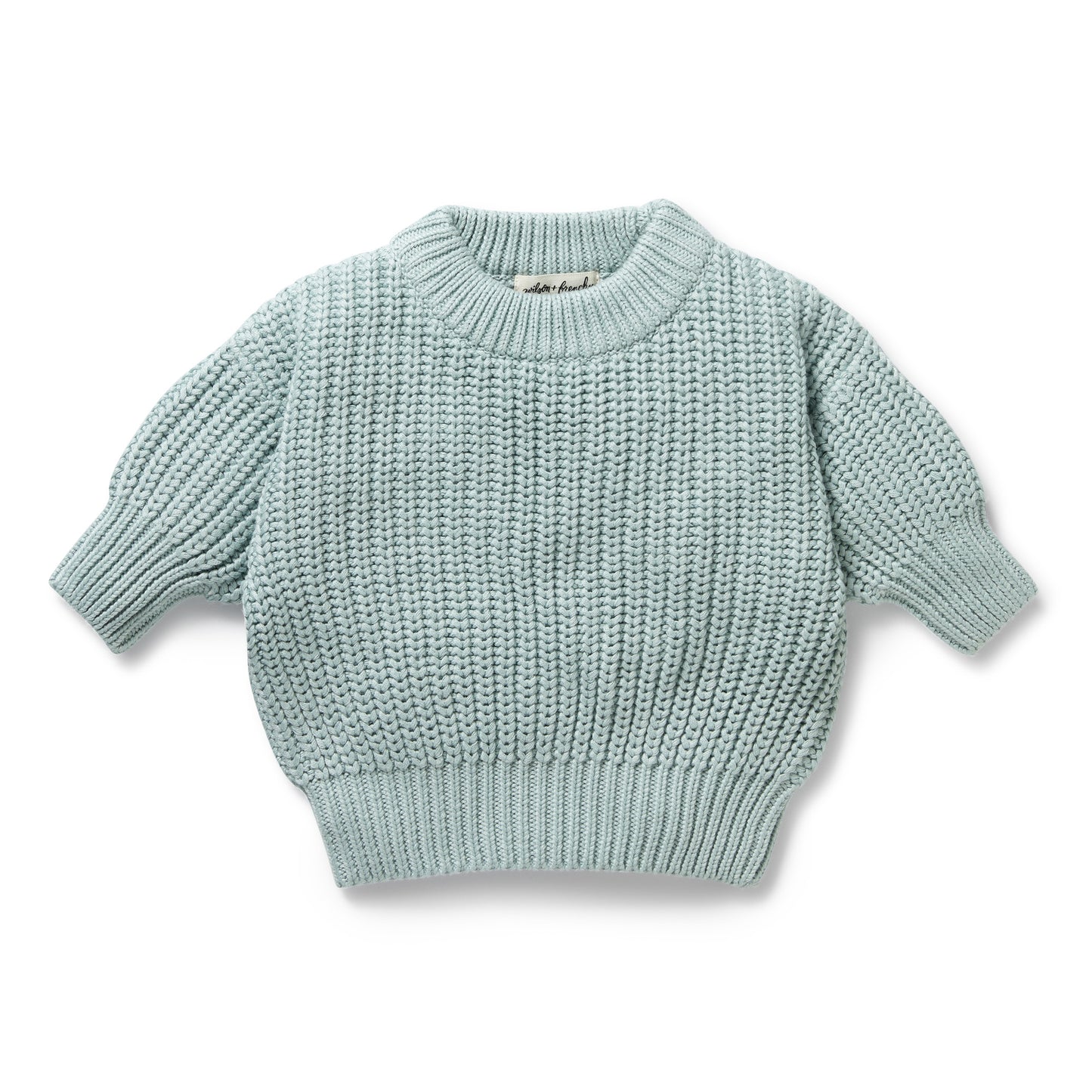 Wilson & Frenchy - Duck Egg Organic Knitted Jumper