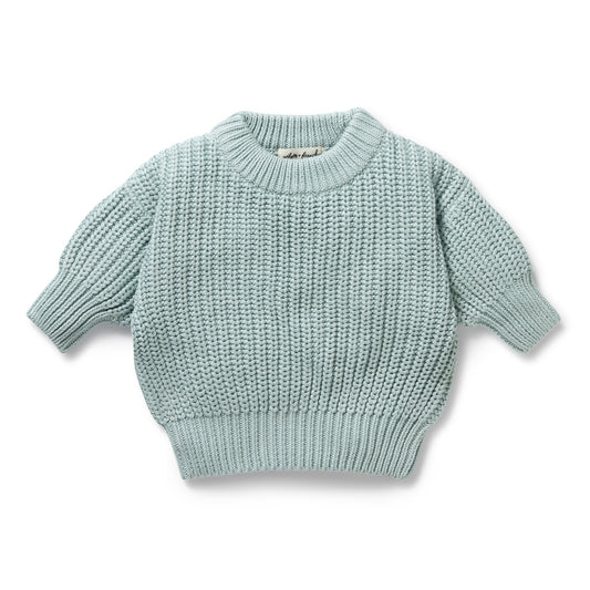 Wilson & Frenchy - Duck Egg Organic Knitted Jumper