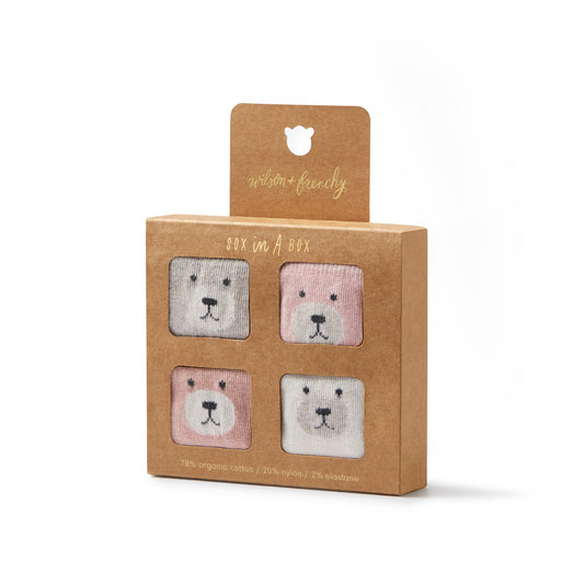 Wilson & Frenchy - Girls Organic 4 Pack Baby Socks