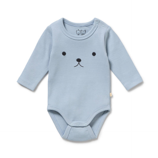 Wilson & Frenchy - Storm Blue Organic Rib Bodysuit
