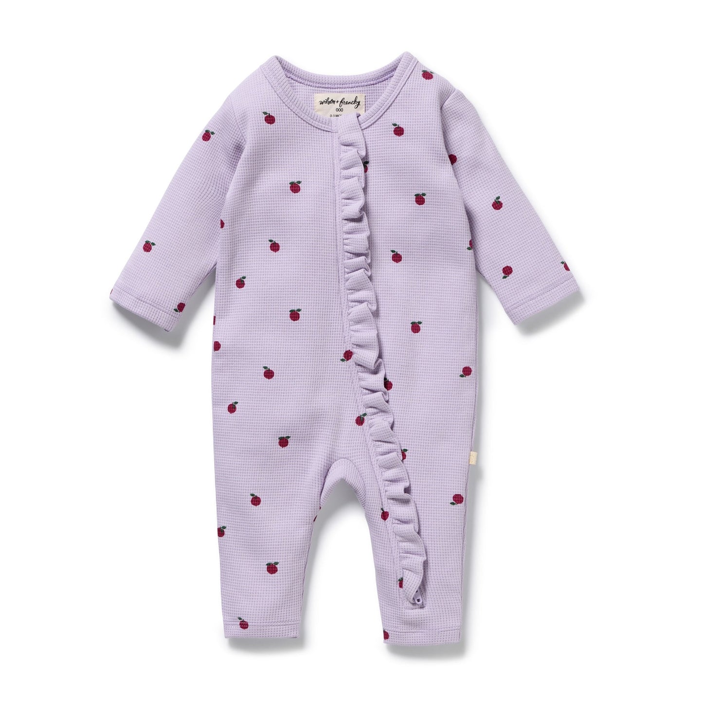 Wilson & Frenchy - Berry Plums Waffle Zipsuit