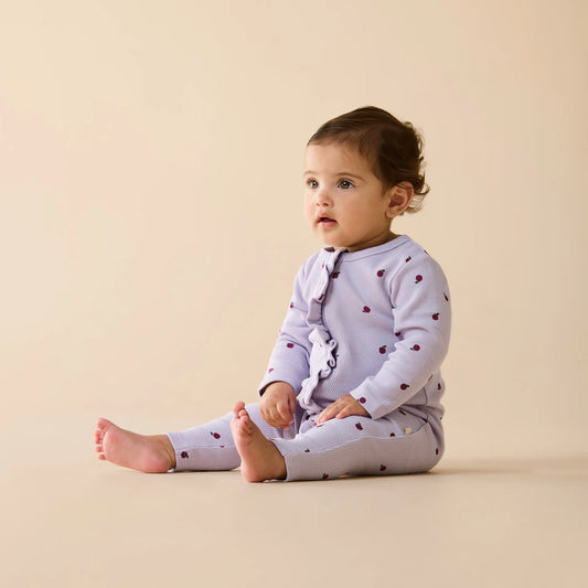 Wilson & Frenchy - Berry Plums Waffle Zipsuit