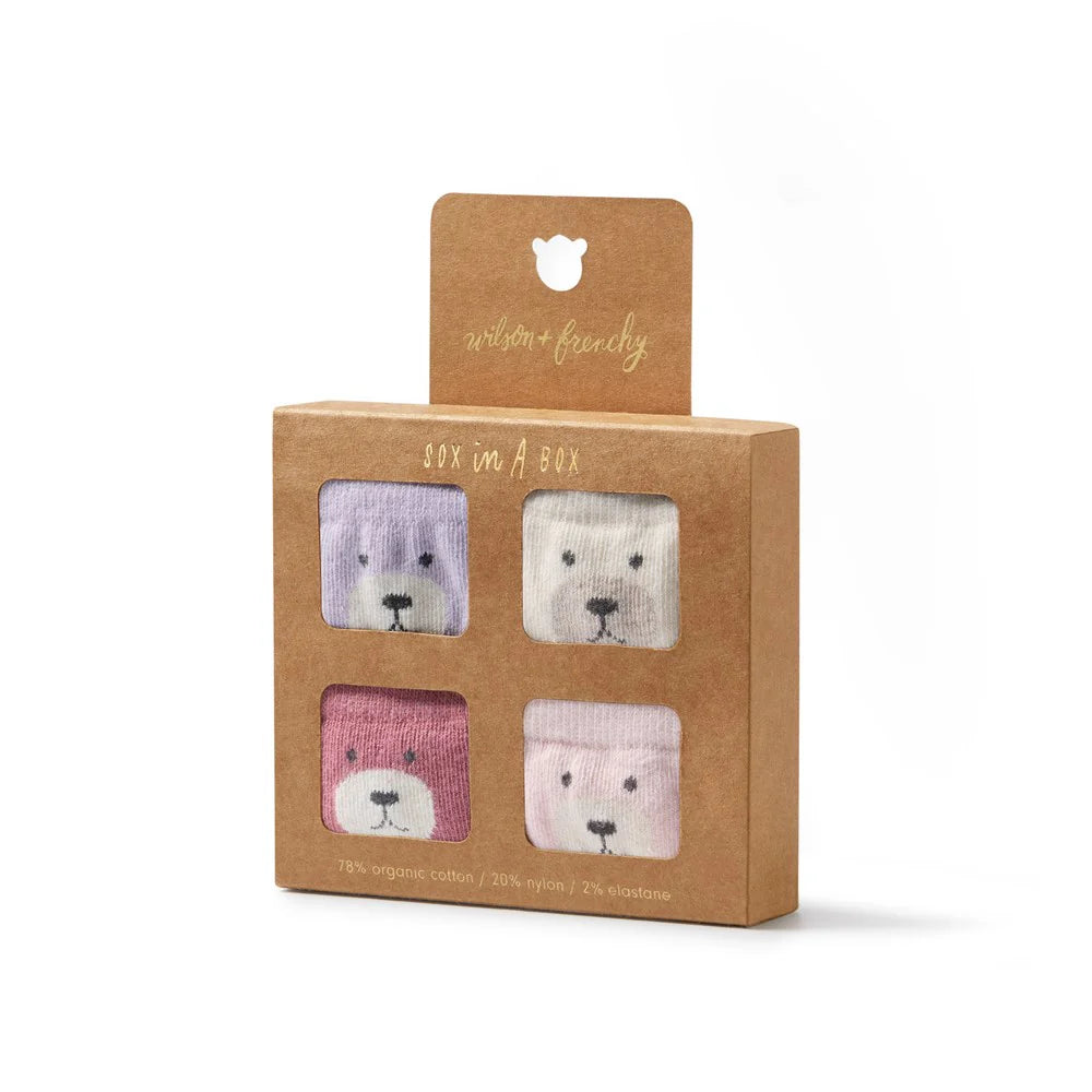 Wilson & Frenchy - Girls Organic 4 Pack Baby Socks
