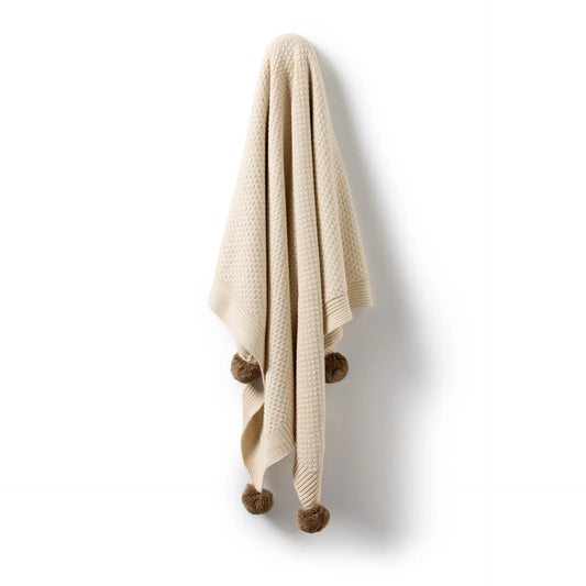 Wilson & Frenchy - Cream Organic Knitted Blanket
