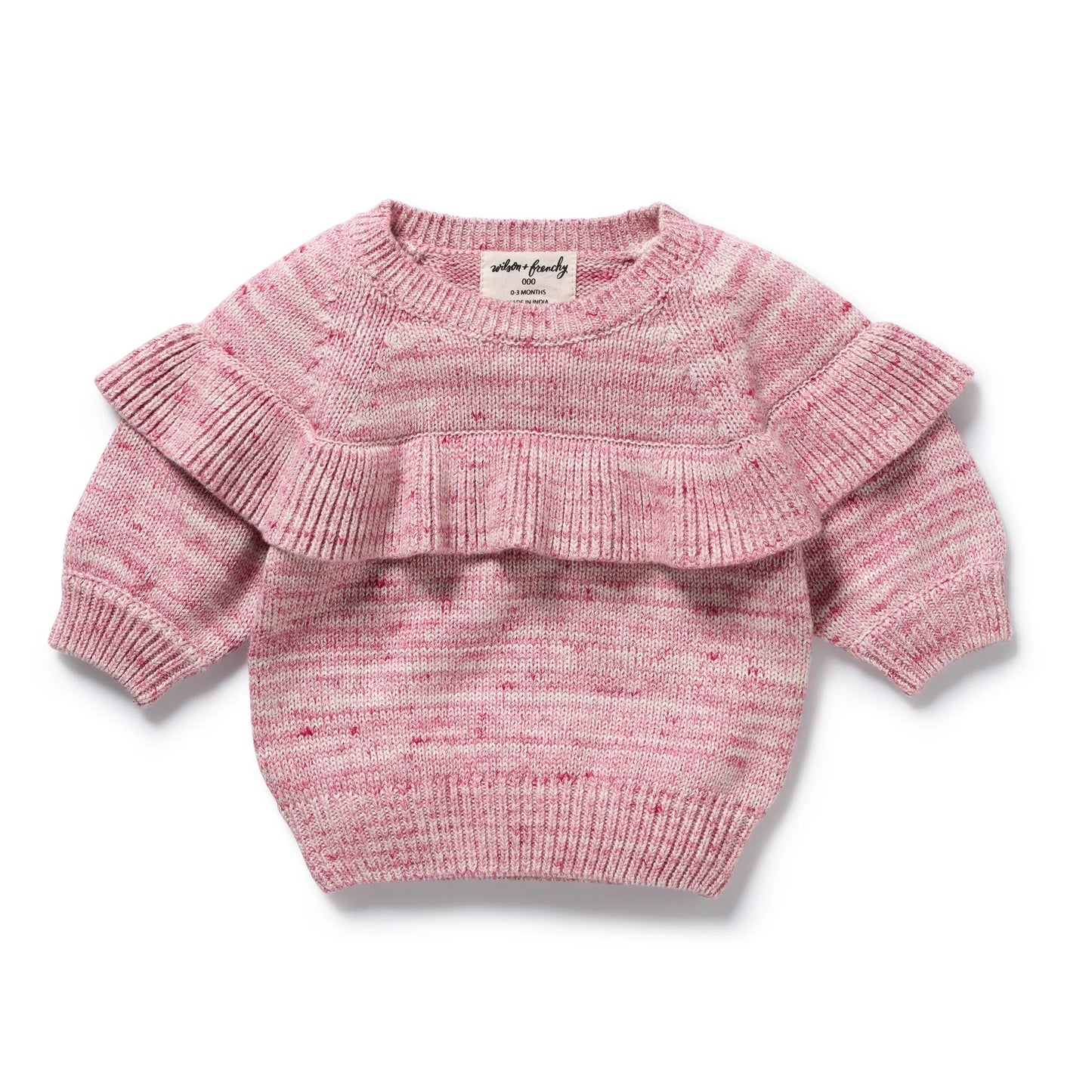 Wilson & Frenchy - Rhubarb & Cream Ruffle Knitted Jumper