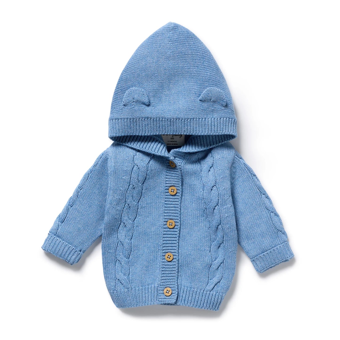 Wilson & Frenchy - Frosted Blue Knitted Cable Knit Jacket