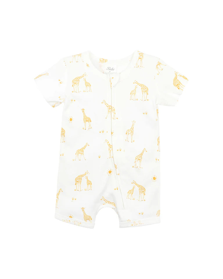 BeBe - Giraffe Organic Short Sleeve Romper