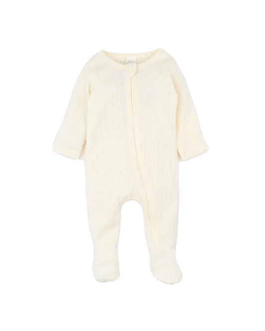 Bebe - Milk Organic Pointelle Long Zipsuit