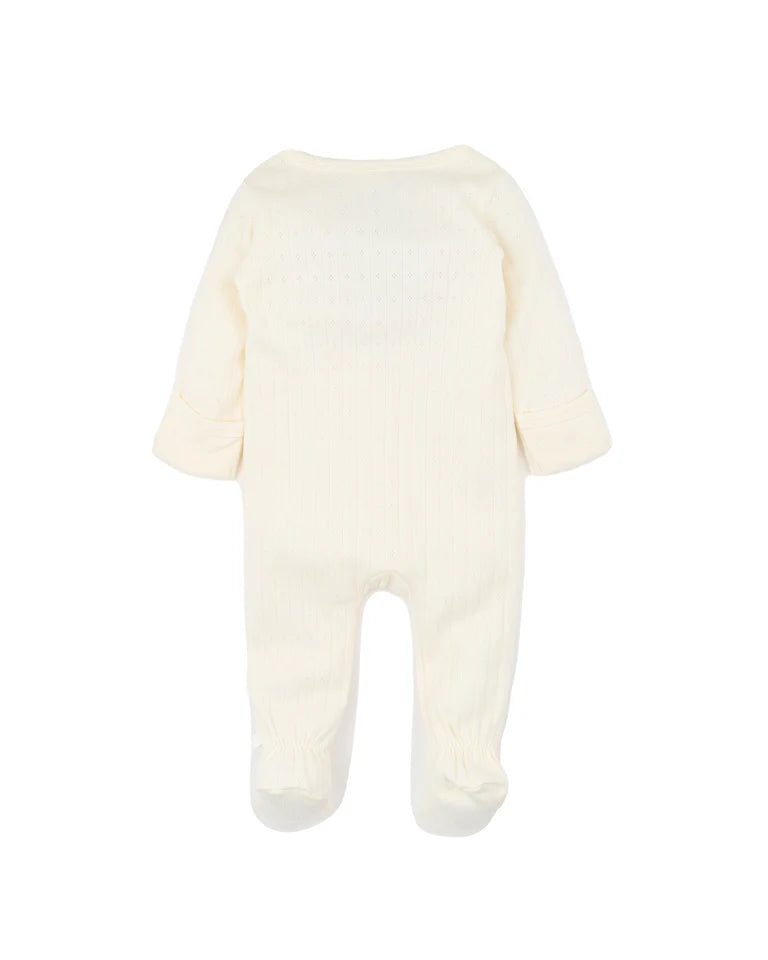 Bebe - Milk Organic Pointelle Long Zipsuit