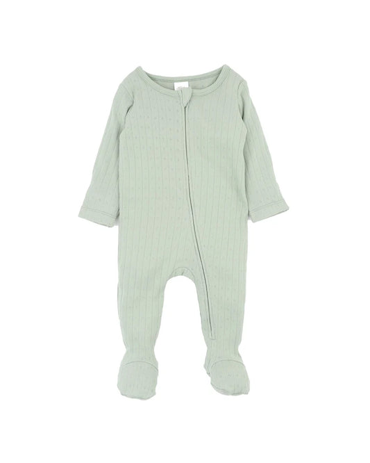 Bebe - Sage Organic Pointelle Long Zipsuit