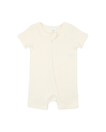 Bebe -Milk Organic Pointelle SS Zipsuit