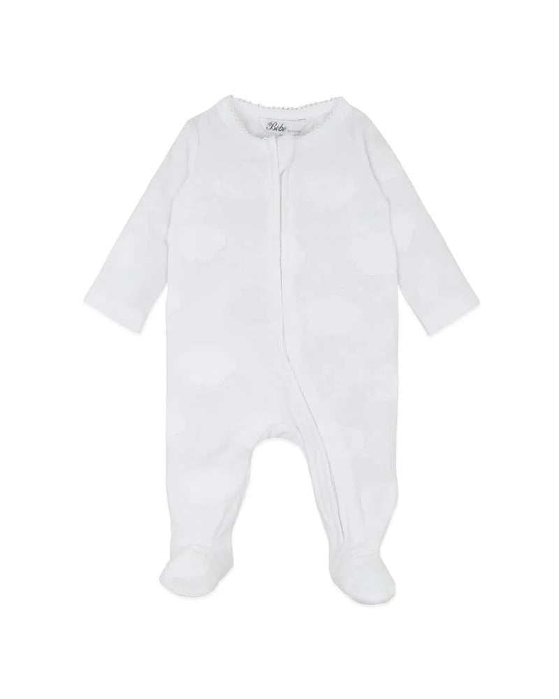 Bebe - White Cloud Organic Jacquard l/s Onesie