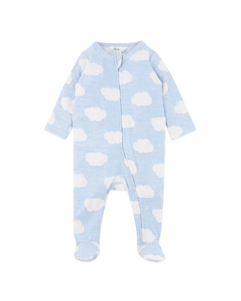 Bebe - Blue Cloud Organic Jacquard l/s Onesie