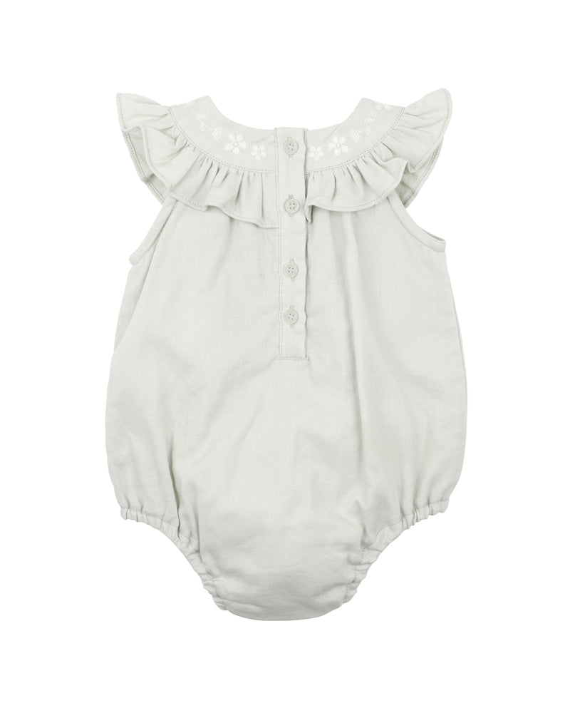 Bebe - Evie Embroidered Woven Bodysuit