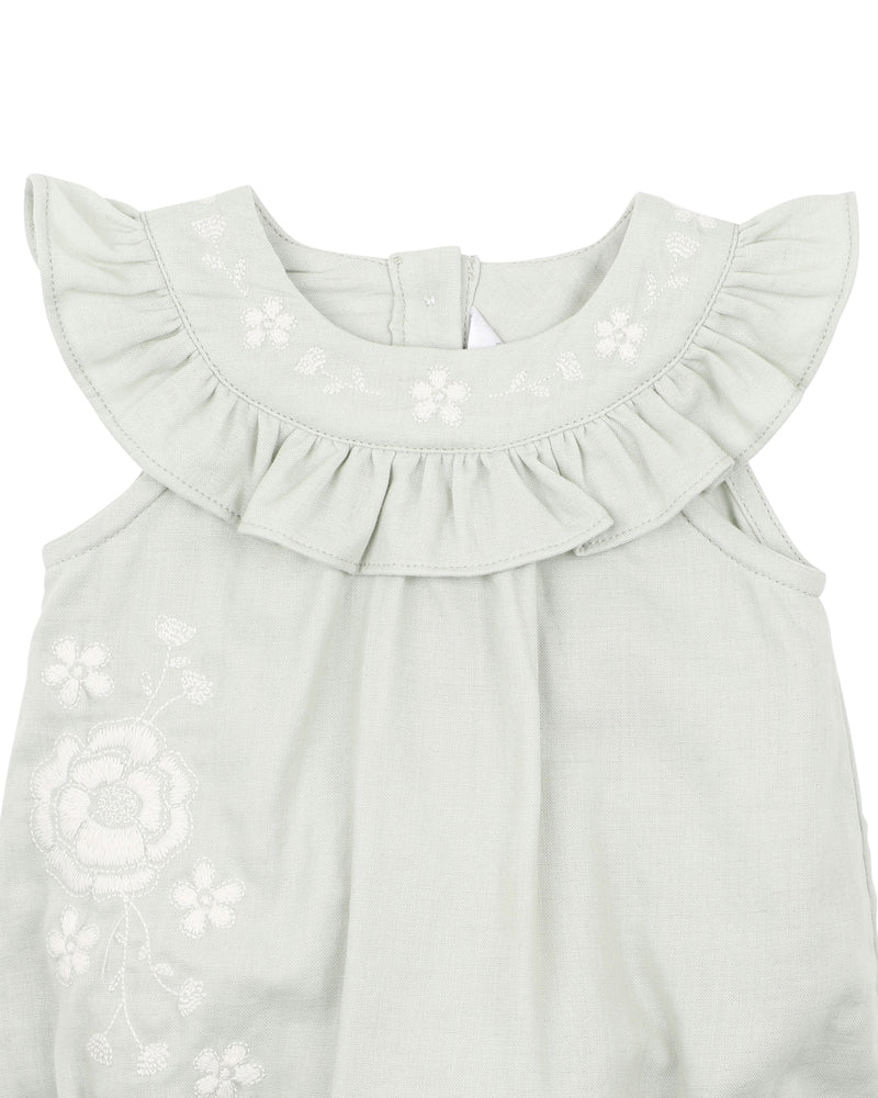 Bebe - Evie Embroidered Woven Bodysuit