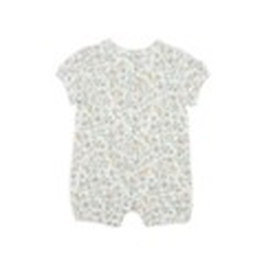 Minihaha Pia Organic SS Zip Romper in Pia Ditsy floral print organic cotton for baby