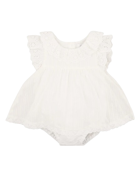Bebe - Willa Cream Overlay Bodysuit