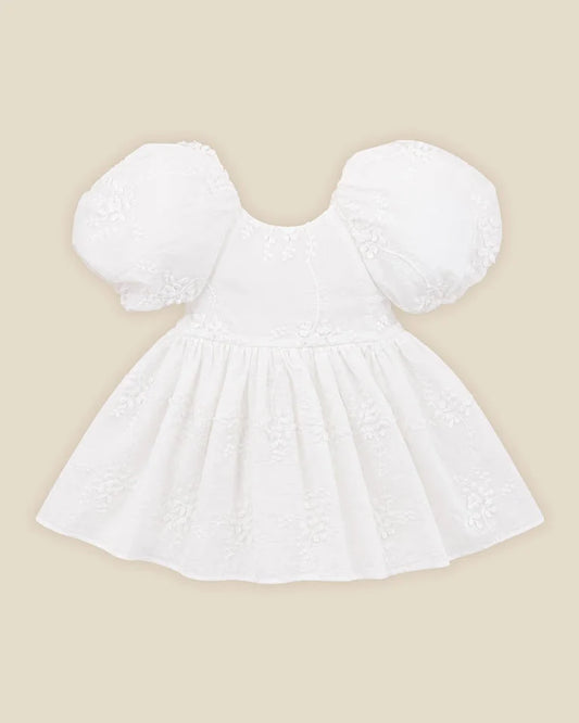 Fox & Finch -  Puff Sleeve 3D Floral Emb Dress