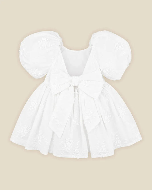 Fox & Finch -  Puff Sleeve 3D Floral Emb Dress