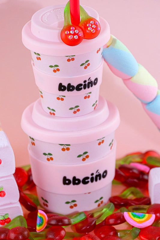 BBCino- Cherries Babycino Cup & Straw- 2 Sizes