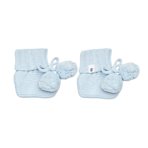 Snuggle Hunny - Baby Blue Organic Cotton Knit Booties