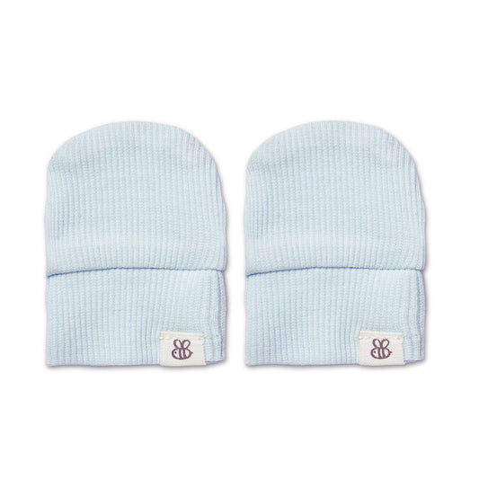 Snuggle Hunny - Baby Blue Organic Cotton Rib Mittens