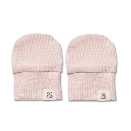 Snuggle Hunny - Baby Pink Organic Cotton Rib Mittens
