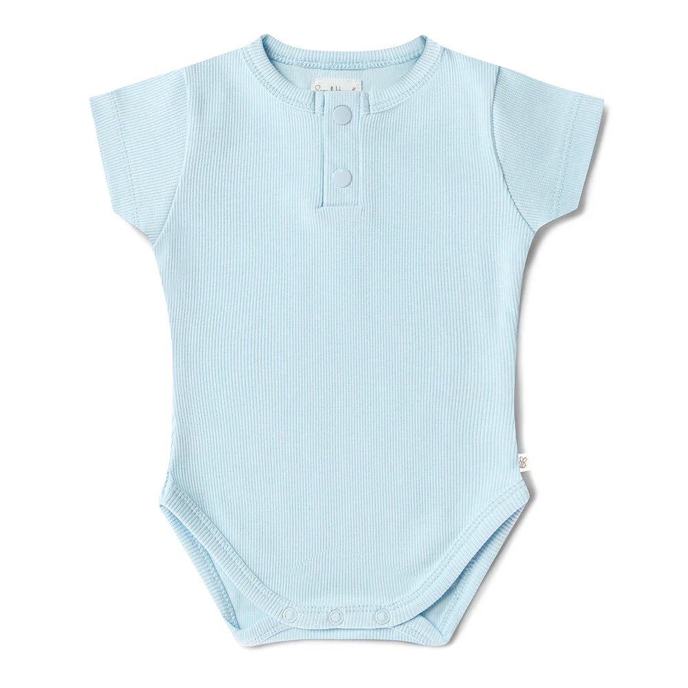 Snuggle Hunny Baby Blue Organic Bodysuit - The Fashion Baby and Co