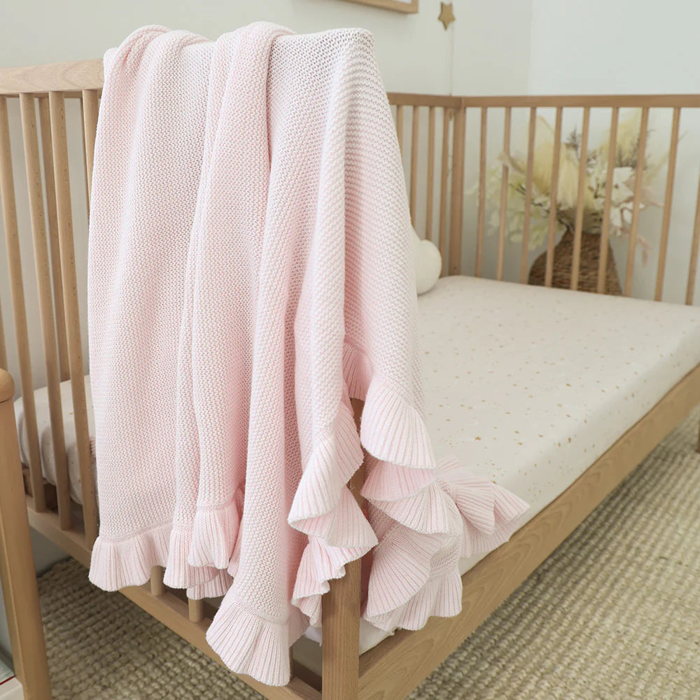 Snuggle Hunny Kids- Blush Pink Frill Blanket